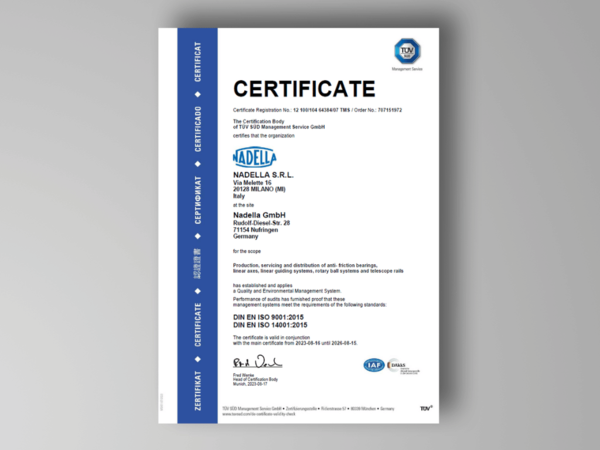 Nadella ISO:9001 Certification