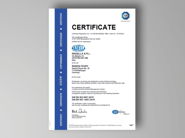 Nadella ISO:9001 Certification Nadella ISO:9001 Certification